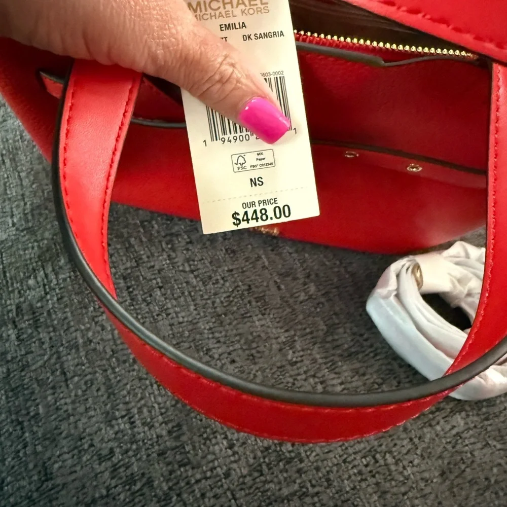 NWT- Michael Kors Red Satchel with Gold Hardware